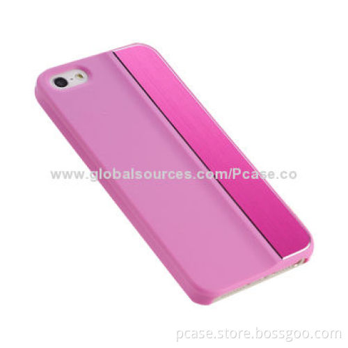 PC Mobile Phone Cases with Aluminum Side for Decoration, Suitable for iPhone 5/5S